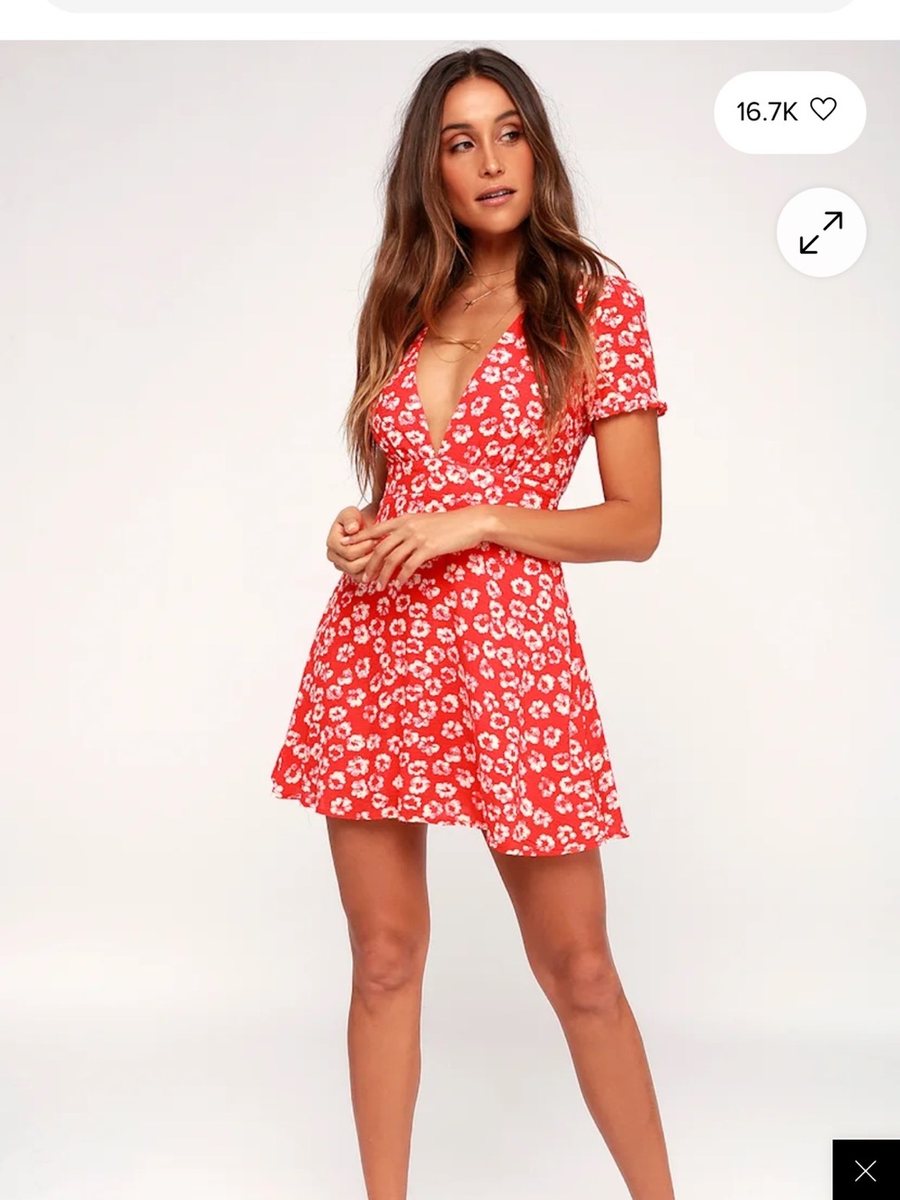 Lulus red floral mini dress - Picture 2 of 10